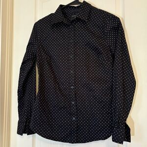 Banana Republic Black Tailored Fit Button Down Shirt Size 2